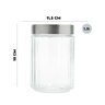 Kit 6 Porta Mantimentos Vidro com Tampa Aço Inox e Visor 1,2l Lyor - 3
