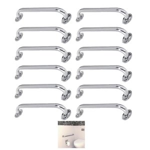 Alça de Apoio Inox Barra 50cm Kit 12 Unidades Banheiro Deficiente Idoso Cadeirante Acessibilidade