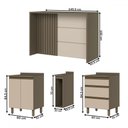 Ver imagem 4 de Bancada de Cozinha Kit Ilha Gourmet Connect 2 Portas 3 Gavetas Ripado Ce814 Duna/cristal - Henn