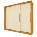 Ver imagem 2 de Guarda-Roupa Casal 3 Portas 100% MDF Milão Yescasa Marrom/Marrome/Off White