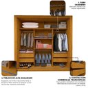 Ver imagem 6 de Guarda-Roupa Casal 3 Portas 100% MDF Milão Yescasa Marrom/Marrome/Off White