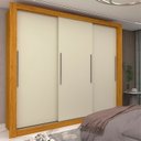 Ver imagem 1 de Guarda-Roupa Casal 3 Portas 100% MDF Milão Yescasa Marrom/Marrome/Off White