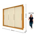 Ver imagem 3 de Guarda-Roupa Casal 3 Portas 100% MDF Milão Yescasa Marrom/Marrome/Off White