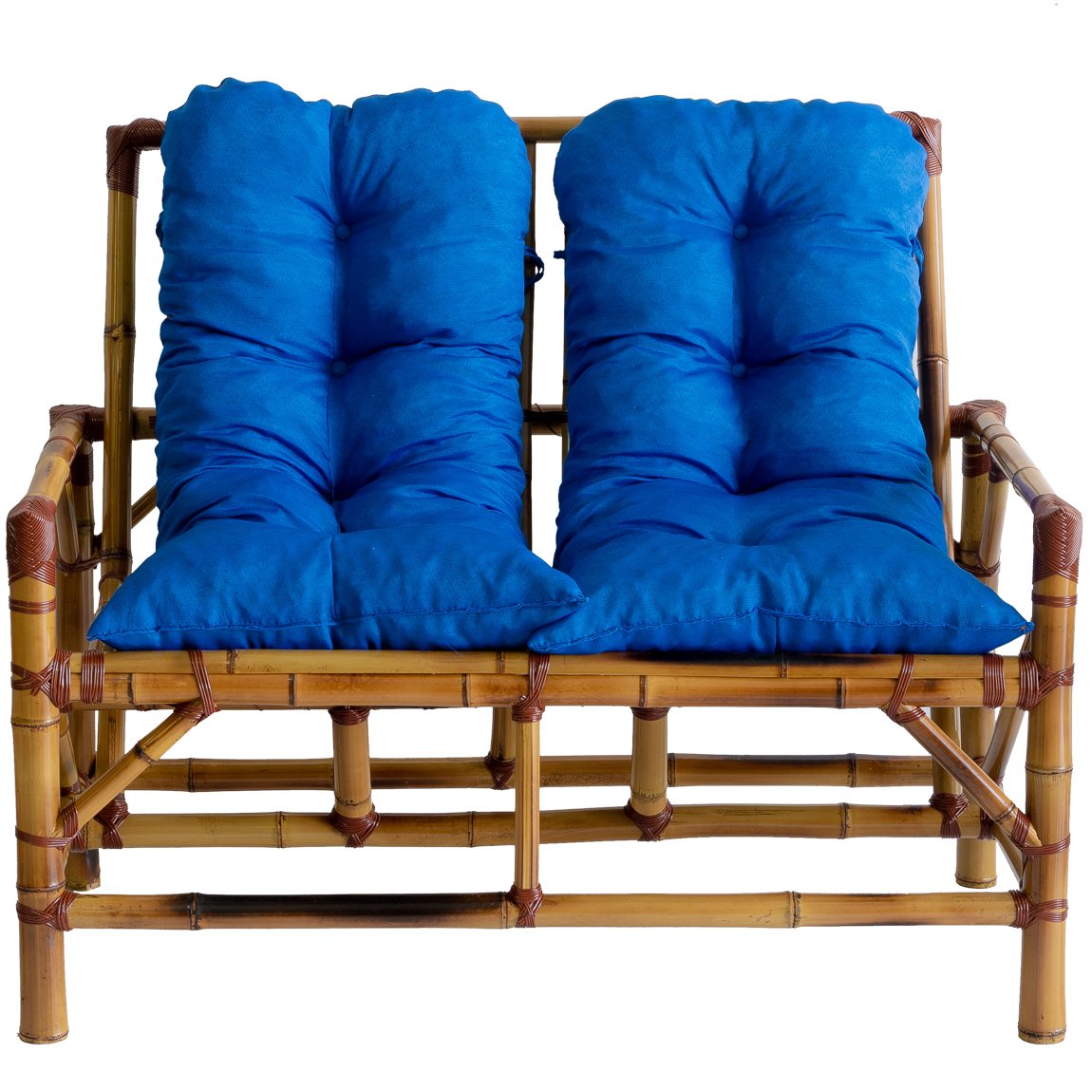Conjunto Bambu Namoradeira, 2 Cadeiras + Mesa de Centro com Almofadas para Área T14 - 2