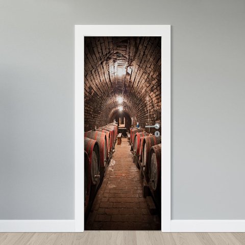 Adesivo Porta - Vinícola 2 - M - 83x213 Cm