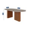 Mesa de Jantar Oval 100x210cm Tampo Mdf/vidro Ester Cimol Cinamomo/off White - 3