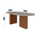 Ver imagem 3 de Mesa de Jantar Oval 100x210cm Tampo Mdf/vidro Ester Cimol Cinamomo/off White