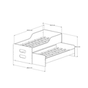 Ver imagem 4 de Bicama Solteiro com Cama Auxiliar para Colchão 88x188 – Elis Reforçada Mdf
