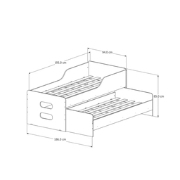Bicama Solteiro com Cama Auxiliar para Colchão 88x188 – Elis Reforçada Mdf - 4