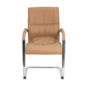 Ver imagem 2 de Cadeira Escritório Interlocutor Big Fixa Caramelo Base Cromada