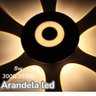 Arandela Led 8w 6 Fachos Branco Quente 3000-3500k Corpo Circular Preto Biv Marca Hitec - 4