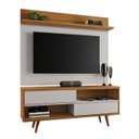 Ver imagem 1 de Rack com Painel Assimério Off White com Freijó - MoveisAqui