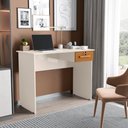 Ver imagem 1 de Mesa Escrivaninha Off White e Cinamomo para Computador
