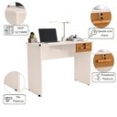 Ver imagem 2 de Mesa Escrivaninha Off White e Cinamomo para Computador