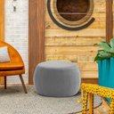 Ver imagem 2 de Puff Decorativo Redondo Golf 70x70cm Poliéster Cinza - Nexta Casa