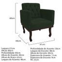 Ver imagem 3 de Poltrona Decorativa Classic Pés Luiz Xv Linho - Adj Decor Verde