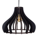 Ver imagem 1 de Luminária Pendente Madeira Bivolt E27 Sala Ilha Cozinha Balcão Moscou 20H Preto