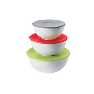 Conjunnto de 3 Potes para Servir Guardar Alimentos com Tampa 500, 300, 200ml - Everywhere - Colori G