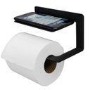 Ver imagem 1 de Papeleira Preta para Banheiro de Parede Porta Papel Higiênico Suporte Porta Rolo Preto