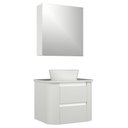 Ver imagem 1 de Conjunto Gabinete Suspenso para Banheiro Estela 2g 2 Gavetas MDF - MDP 15mm 60cm Branco Venturi