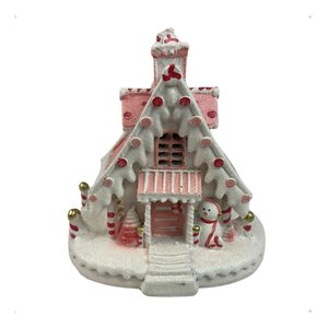 Decoração Natalina Resina Casinha Candy Color Lar Doce Luxo