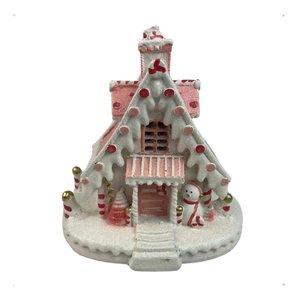 Decoração Natalina Resina Casinha Candy Color Lar Doce Luxo