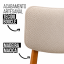 Ver imagem 3 de Kit 4 Cadeiras de Jantar Manuela Madeira Maciça Estofadas Bouclé Bege Madeira Mel Di Franco