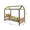 Ver imagem 5 de Cama Montessoriana Solteiro Casinha Eliz com Led Grade de Proteção e Colchão Branca/mel