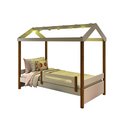 Ver imagem 3 de Cama Montessoriana Solteiro Casinha Eliz com Led Grade de Proteção e Colchão Branca/mel