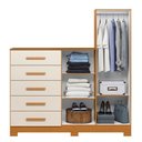 Ver imagem 4 de Kit Guarda Roupa Casal Doble 6 Portas e Cômoda New Master 5 Gavetas Off White