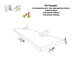 Prateleira Linha Furta-cor com Borda de Pvc 60x20 Cm - 2