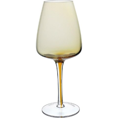 Jogo 6 Taças Vinho Tinto Água Home&co com Filete Âmbar Eco Crystal 380ml 21x6x6cm Transparente