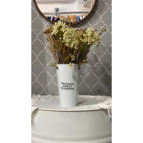 Cachepo Branco com Alça de Corda