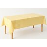 Toalha de Mesa Retangular em Tecido Oxford Xadrez Amarelo e Branco - 1