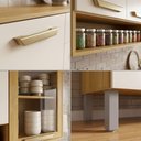 Ver imagem 4 de Kit Cozinha Athenas 3 Portas 2 Gavetas MDF-MDP 110cm Cinamomo Off White