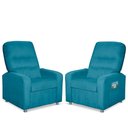 Ver imagem 1 de Kit 02 Poltrona do Papai Reclinável Confortável Suede Azul Claro