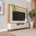 Ver imagem 2 de Painel Tv 70" Sala Home Theater 200cm Maya com Led Tauari/off White L04 - D'rossi