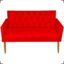 Ver imagem 2 de Kit Namoradeira Decorativa Para Sala Capitonê Com Base + 4 Poltronas Para Recepção Suede