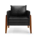 Ver imagem 4 de Kit 1 Sofá Namoradeira e 1 Poltrona Lana Corano Preto Base de Madeira - D’Rossi