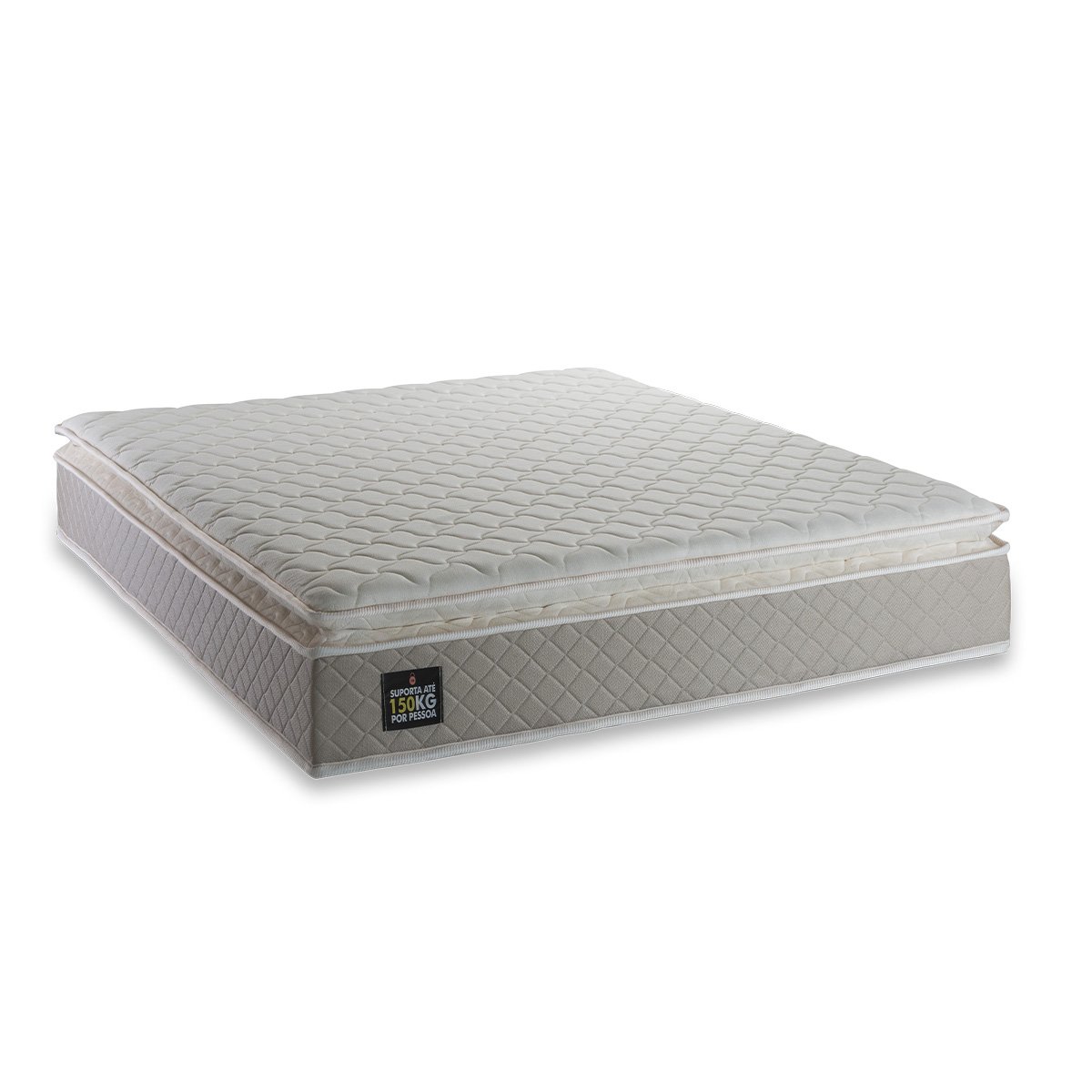 Colchão Casal Espuma D45 Pillow Top Strong Cinza/branco Suporta até 150kg por Pessoa