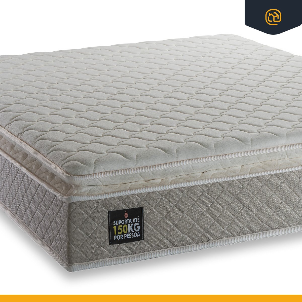 Colchão Casal Espuma D45 Pillow Top Strong Cinza/branco Suporta até 150kg por Pessoa - 4