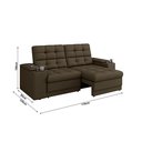 Ver imagem 2 de Sofá Confort Premium 1,70m Assento Retrátil/reclinável Porta Copos e Usb Suede Marrom - Xflex