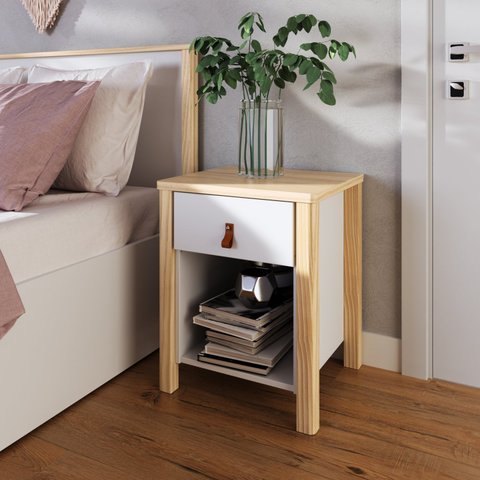 Mesa de Cabeceira 1 Gaveta Íris CabeCasa MadeiraOriginals