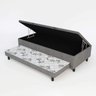 Cama Box Baú Solteiro com Auxiliar Semi Ortopedica Suede - Cinzachumbo - 2