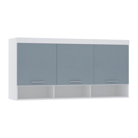 Guarda Roupa Modulado Alpes Maleiro Ponte Aéreo Casal Queen 1,58m - Módulo Luciane:azul