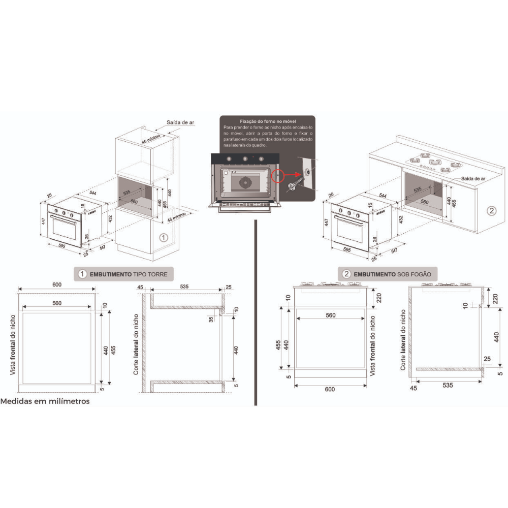 Forno Elétrico Infinity de Embutir 50 Litros com Grill 127v Fischer - 8