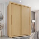 Ver imagem 1 de Guarda-Roupa Solteiro 2 Portas 2 Gavetas com Pés Costa Rica Marrom Jequitibá