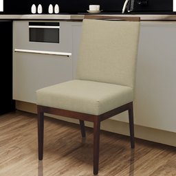 Kit 2 Cadeiras para Sala de Jantar Madeira Maciça Linho Carol Amo Móveis:Marrom Claro - 2