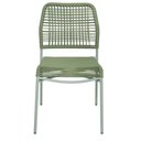 Ver imagem 3 de Kit 4 Cadeiras Empilhável Leme Fratini Aço Verde Assento e Encosto Trama de Corda Náutica Verde