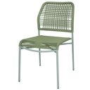 Ver imagem 2 de Kit 4 Cadeiras Empilhável Leme Fratini Aço Verde Assento e Encosto Trama de Corda Náutica Verde